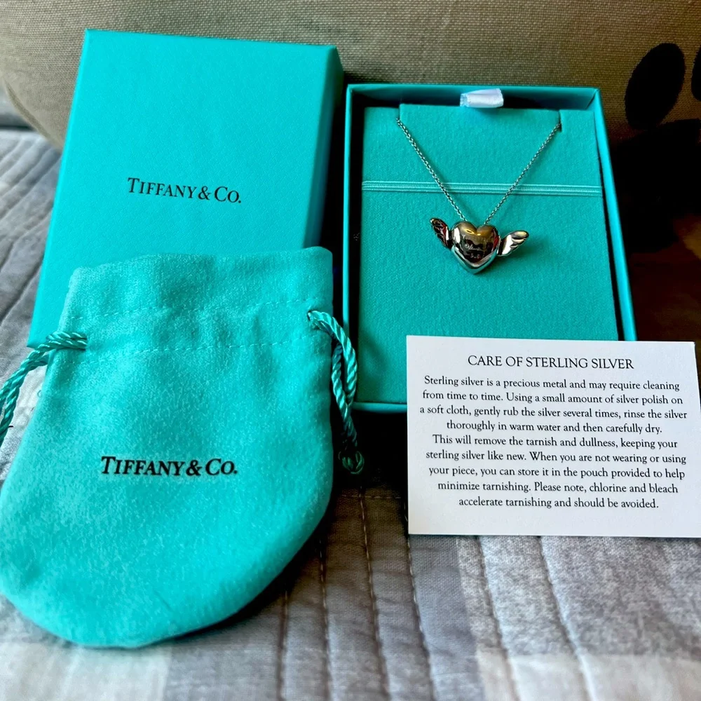Tiffany Flying Heart Necklace - Picture 1 of 7